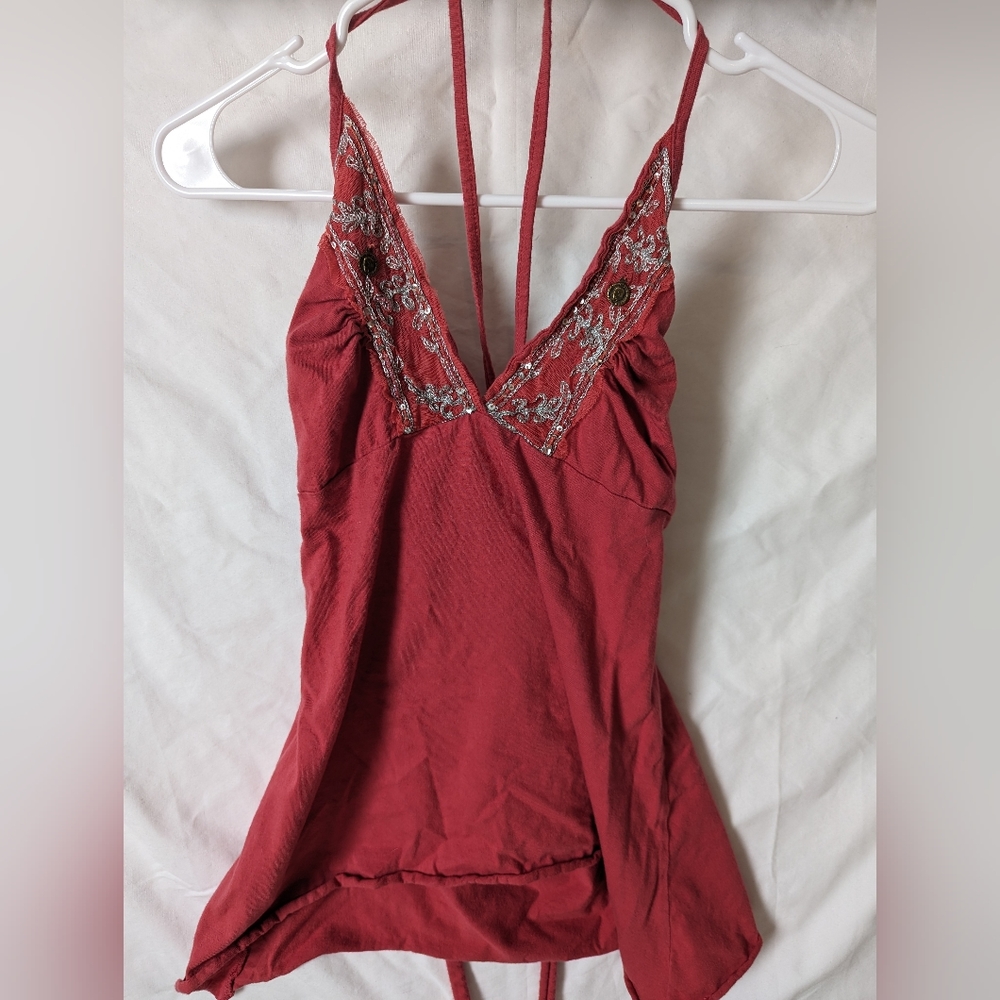 Coral Charlotte Russe halter top size S